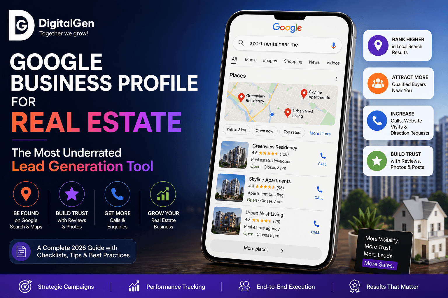 Google Business Profile for real estate businesses, a complete 2026 guide by DigitalGen.