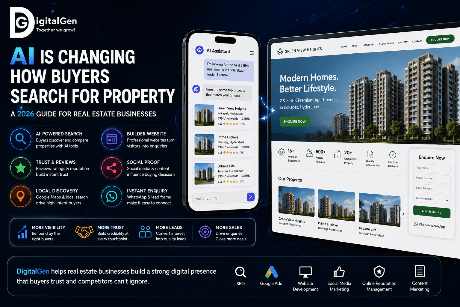 AI is changing how buyers search for property, a 2026 guide for real estate businesses by DigitalGen.